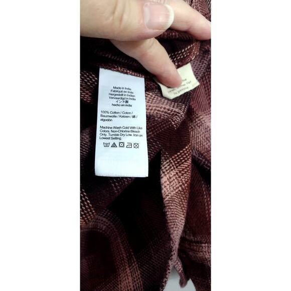 Madewell Womens Pink Plaid Button Front Shirt XL - Picture 10 of 13